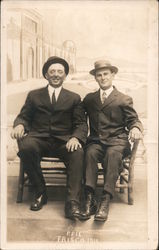 Studio: Two Men on a Bench Postcard