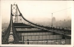 View of Roadbed - S.F. Oakland Bay Bridge Postcard