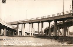 The intricate Oakland approach to the San Francisco-Oakland Bay Bridge Postcard