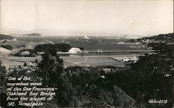 One of the marvelous views of the San Francisco-Oakland bay bridge from the slopes of Mt. Tamalpais Postcard