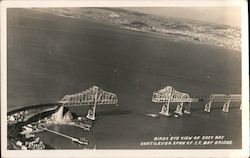 Birds' Eye View of East Bay Cantilever Span of S.F. Bay Bridge Postcard