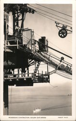 Progressive construction Golden Gate Bridge Postcard