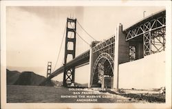 Golden Gate Bridge showing the massive cable anchorage San Francisco, CA Postcard Postcard Postcard