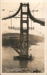 S.F. Tower of Golden Gate Bridge San Francisco, CA Piggott Photo Postcard Postcard Postcard