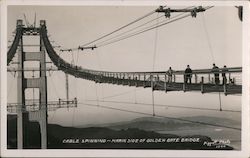 Cable spinning-Marin side of Golden Gate Bridge San Francisco, CA Piggott Photo Postcard Postcard Postcard