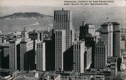 Financial district of San Francisco, Goat Island to left background California Postcard Postcard Postcard