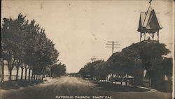 Catholic Church Tracy, CA Postcard Postcard Postcard