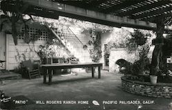 Patio at Will Rogers Ranch Home Pacific Palisades, CA Postcard Postcard Postcard