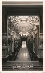 Interior "The Catacombs" Cypress Lawn Memorial Park Postcard