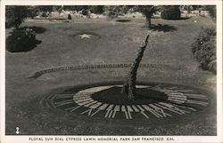 Floral Sun Dial, Cypress Lawn Memorial Park Postcard