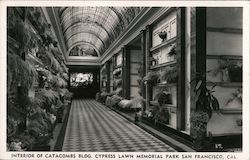 Interior of Catacombs Bldg., Cypress Lawn Memorial Park Postcard