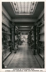 Interior of Catacombs, Cypress Lawn Memorial Park Postcard