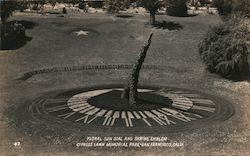 Floral Sun Dial and Shrine Emblem, Cypress Lawn Memorial Park Postcard