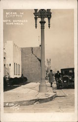 Scene in Compton - Note damaged sidewalk Postcard
