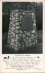 Historical Marker on California State Highway 49 - 1 mile to Mark Twain Cabin Replica Postcard