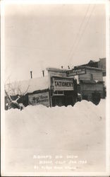 Bishop's Big Snow 1933 Postcard