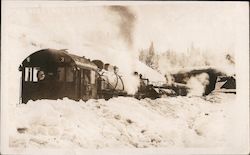 Train in Snow Blue Canyon, CA Postcard Postcard Postcard