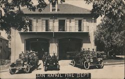 San Rafael Fire Dept, Fire Trucks Postcard
