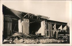 Library Building After Quake Postcard