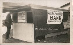 Santa Barbara Branch Pacific-Southwest Bank, after the Santa Barbara Earthquake California Postcard Postcard Postcard