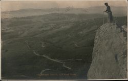 Mountain Drive - Woman Looking at Mountain Landscape Postcard