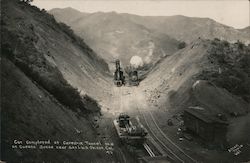 Cut completed at caved-in tunnel no. 10 on Cuesta grade 1910 Postcard