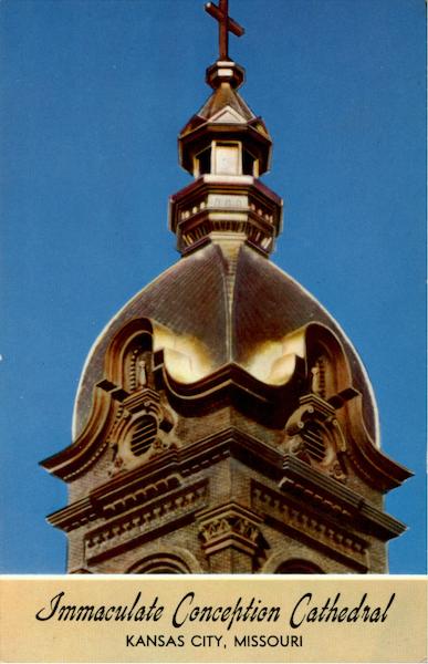 Gold-Leafed Cross Tower And Dome Kansas City Missouri
