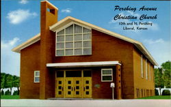 Pershing Avenue Christian Church, 10th and N. Pershing Liberal, KS Postcard Postcard