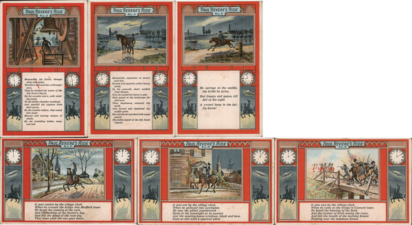Set of 6: Paul Revere's Ride Patriotic