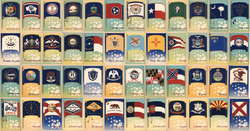 Complete Set of 48: Serigraph State Flags of the US Postcard
