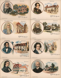 Set of 8: Composer's Homes Reward Cards Postcard
