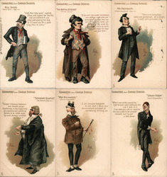 Set of 6: Characters from Charles Dickens Postcard
