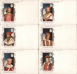 Set of 6: English Kings Postcard