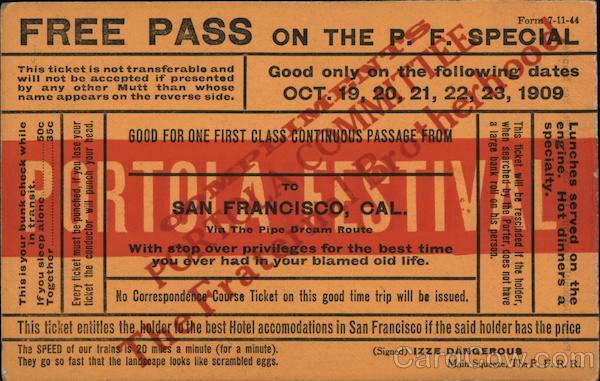 Free Pass on the Portola Festival Special San Francisco California