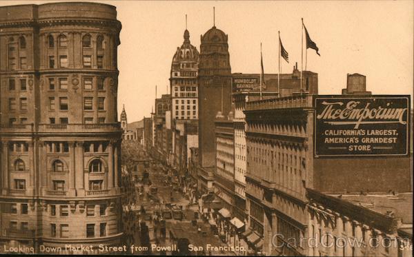 Looking Down Market Street from Powell San Francisco California