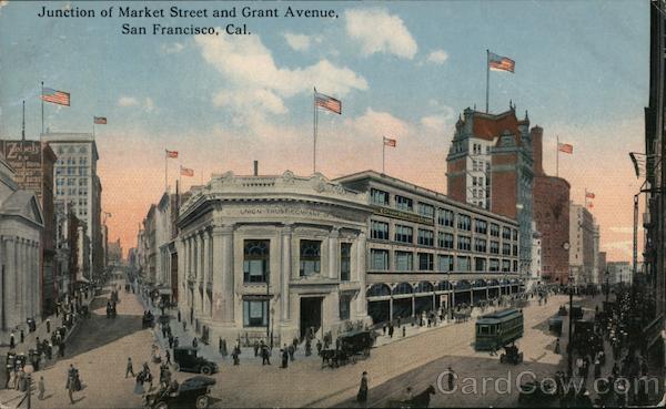 Junction of Market Street and Grant Avenue San Francisco California
