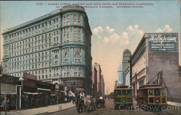 Market Street, looking east from Fifth on the Road of a Thousand Wonders - Southern Pacific San Francisco