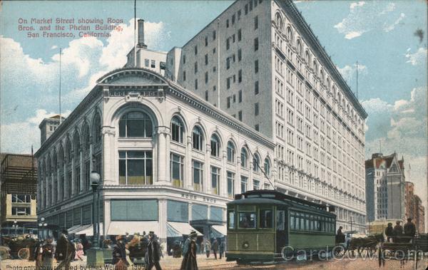 On Market Street Showing Roos Bros and the Phelan Building San Francisco California
