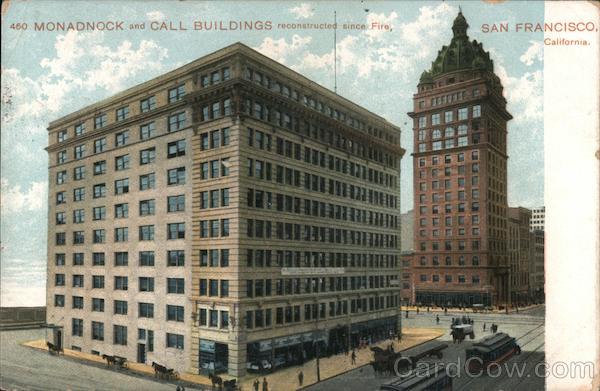 Monadnock and Call Buildings reconstructed since fire San Francisco California
