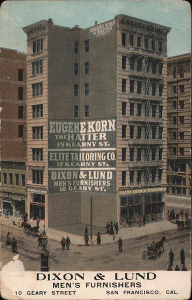 Dixon & Lund, Men's Furnishers,10 Geary Street San Francisco California