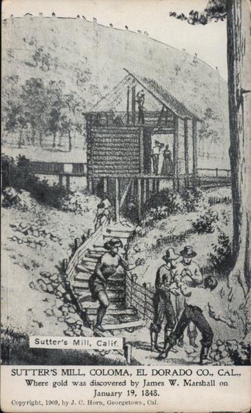 Sutter's Mill where gold was discovered by James W. Marshall on January 19, 1848 Coloma California