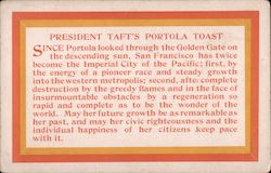 President Taft's Portola Festival Toast Postcard