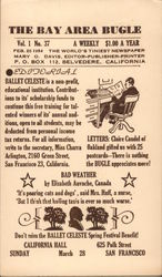 Bay Area Bugle, The World's Tiniest Newspaper Belvedere, CA Postcard Postcard Postcard