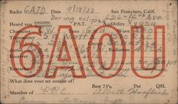 6AOU, Albert Hoeflich Postcard