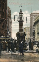 Lotta Fountain, Geary Kearney and Market St. Postcard