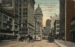 Looking up Third Street Toward Market Postcard