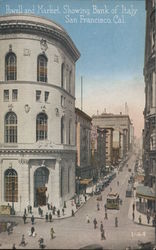 Powell and Market, Showing Bank of Italy Postcard
