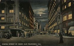 Powell Street by Night Postcard