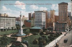 Union Square Showing Dewey Monument Postcard