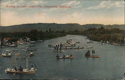 Boating on Lake Watsonville California Postcard Postcard Postcard